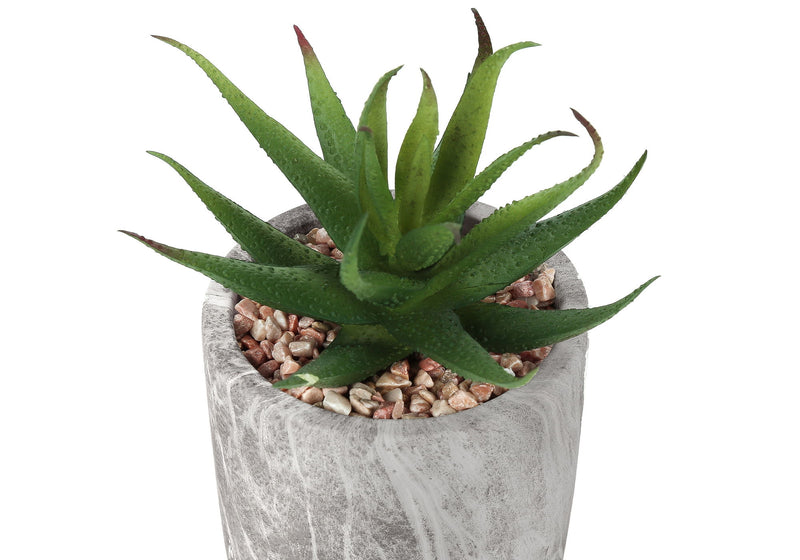 6" Tall, Artificial Plant, Succulent, Indoor, Faux, Fake, Table, Greenery, Potted, Decorative (Set of 2) - Green / Gray - R&R Furniture Gallery (Fountain Valley, CA)