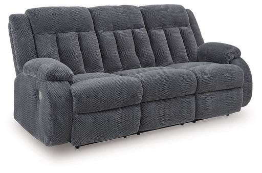 Observation - Reclining Power Sofa With Drop Down Table - Steel - R&R Furniture Gallery (Fountain Valley, CA)