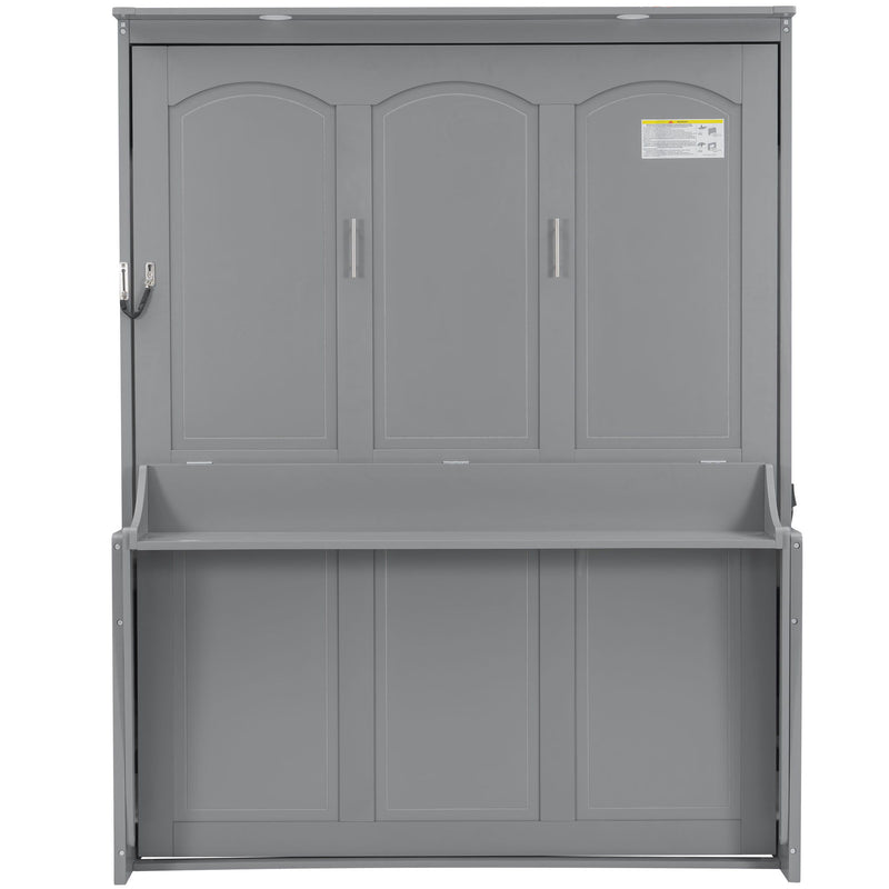 Murphy Bed With Desk, LED Lights & USB Charging Station - R&R Furniture Gallery (Fountain Valley, CA)
