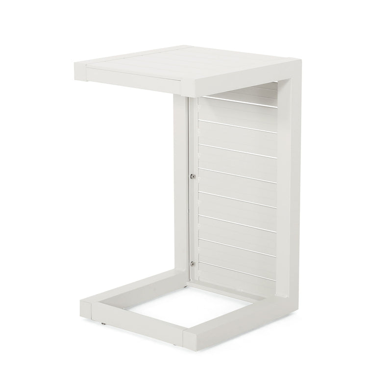 Aluminum Outdoor C - Shaped Side Table For Patio - R&R Furniture Gallery (Fountain Valley, CA)