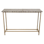 Prisma Console Table w/ Dyed Bone Inlay Sunburst Top & Brass Legs by Diamond Sofa