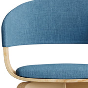 Simpli-Home Lowell mid-century modern bentwood arm dining chair with wooden frame and upholstered seat, stylish and comfortable.