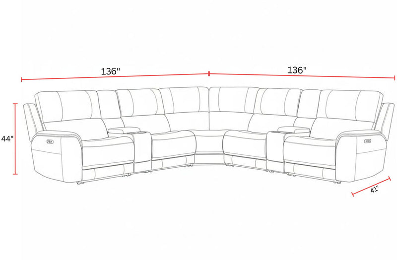 Easton - Power Reclining Sectional With Power Adjustable Headrests