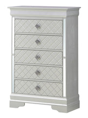 Glory Furniture Verona accent chest with a sleek wood finish, featuring storage drawers and modern design elements.