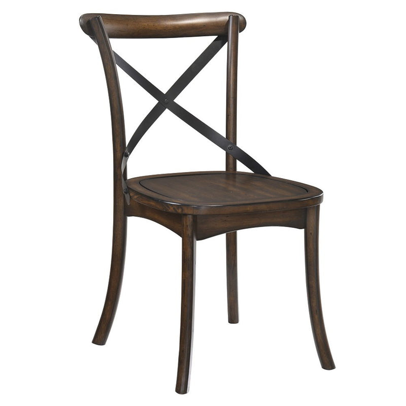 Kaelyn - Side Chair (Set of 2) - Dark Oak & Black Metal - R&R Furniture Gallery (Fountain Valley, CA)