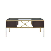 Yumia - Writing Desk - Gold & Walnut - R&R Furniture Gallery (Fountain Valley, CA)
