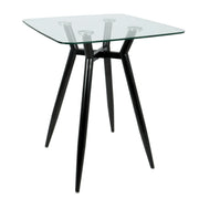 Lumi Source Clara mid-century modern square counter table with sleek design and wooden finish, ideal for contemporary dining spaces.