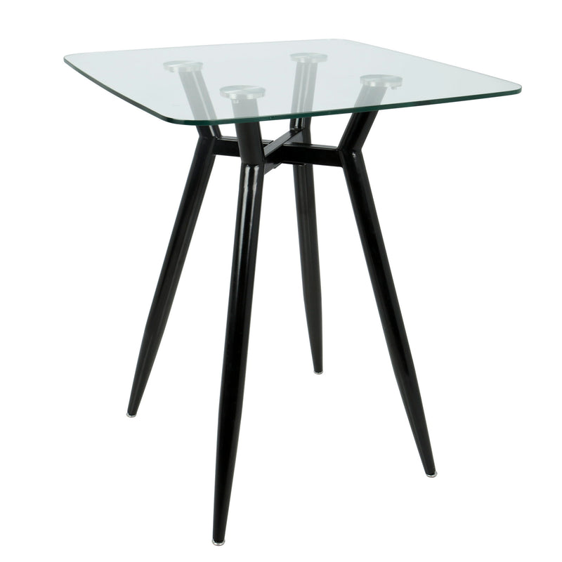 Lumi Source Clara mid-century modern square counter table with sleek design and wooden finish, ideal for contemporary dining spaces.