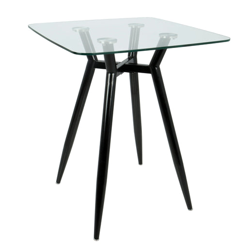 Lumi Source Clara mid-century modern square counter table with sleek design and wooden finish, ideal for contemporary dining spaces.