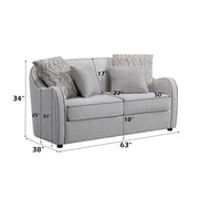 Mahler - Loveseat With 4 Pillows - Beige Linen - R&R Furniture Gallery (Fountain Valley, CA)