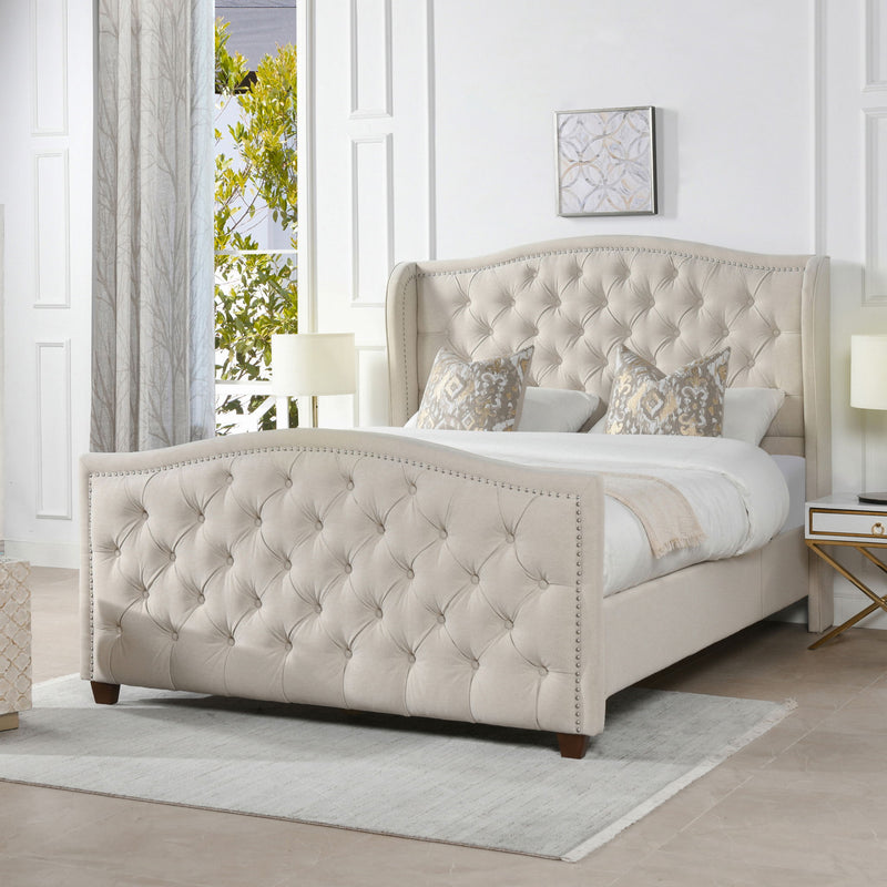 Marcella - Upholstered Shelter Headboard Bed Set - R&R Furniture Gallery (Fountain Valley, CA)