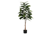 52" Tall, Artificial Plant, Rubber Tree, Indoor, Faux, Fake, Floor, Greenery, Potted, Real Touch, Decorative - Green / Black - R&R Furniture Gallery (Fountain Valley, CA)