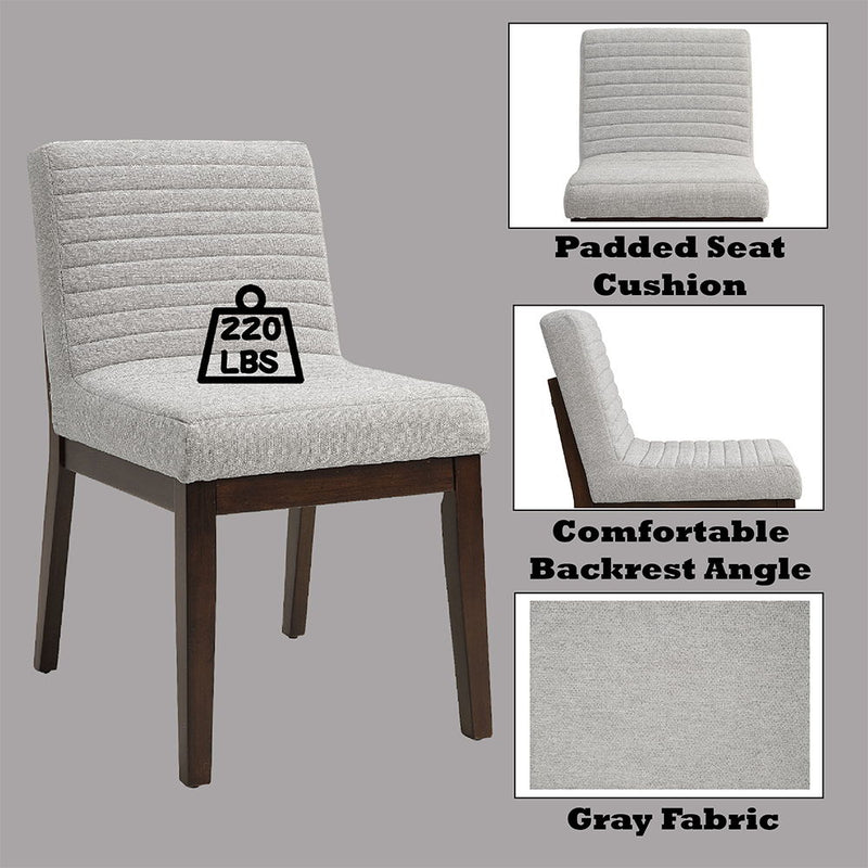 Edwyn - Side Chair (Set of 2) - Gray Fabric & Brown - R&R Furniture Gallery (Fountain Valley, CA)