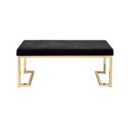 Boice - Bench - Black Fabric & Champagne - R&R Furniture Gallery (Fountain Valley, CA)