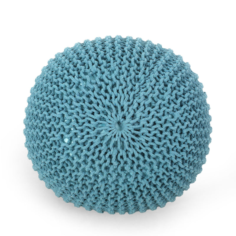 Moro - Knitted Round Pouf With Pumpkin Shape - R&R Furniture Gallery (Fountain Valley, CA)