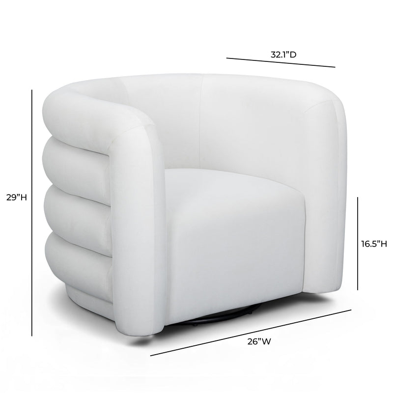 Curves - Velvet Swivel Accent Chair