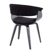 Set of two Lumi Source Vintage Mod mid-century modern dining chairs with sleek wooden legs and upholstered seats.