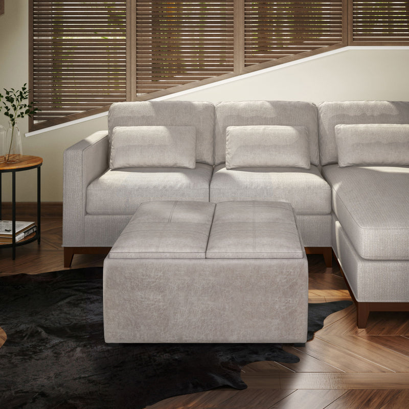 Avalon - Square Coffee Table, Storage Ottoman - R&R Furniture Gallery (Fountain Valley, CA)