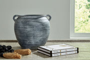 Signature Design by Ashley Meadie 9-inch vase with a sleek, modern shape and neutral finish, perfect for home decor.