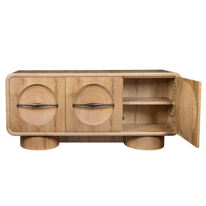 Forest Rings - Lighted 3 Door Cabinet - Light Brown