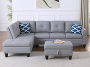 Irine - Sectional Sofa With Ottoman - Gray - R&R Furniture Gallery (Fountain Valley, CA)