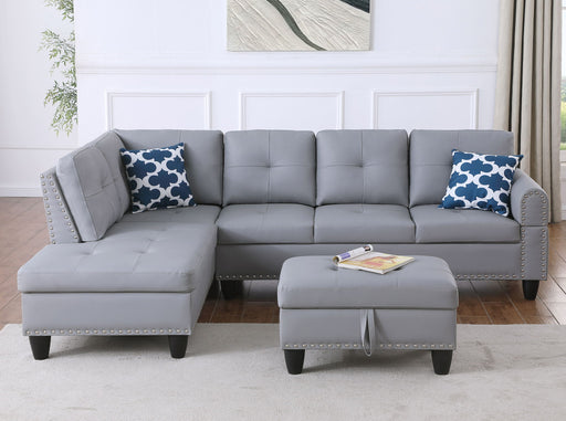 Irine - Sectional Sofa With Ottoman - Gray - R&R Furniture Gallery (Fountain Valley, CA)