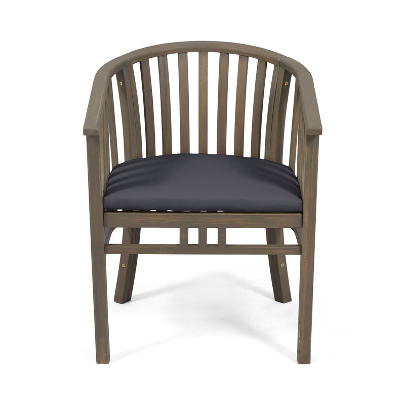 Outdoor Wooden Dining Chairs With Cushions (Set of 2) - R&R Furniture Gallery (Fountain Valley, CA)