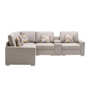 Nolan - Fabric 6 Piece Sectional Sofa With Pillows And Interchangeable Legs - R&R Furniture Gallery (Fountain Valley, CA)