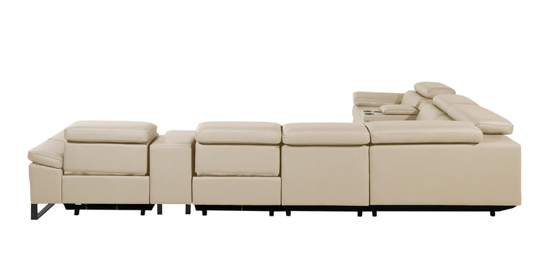1246 - 8-Piece L-Shaped Modular Power Reclining Sectional With 3 Power Recliners And Power Headrests