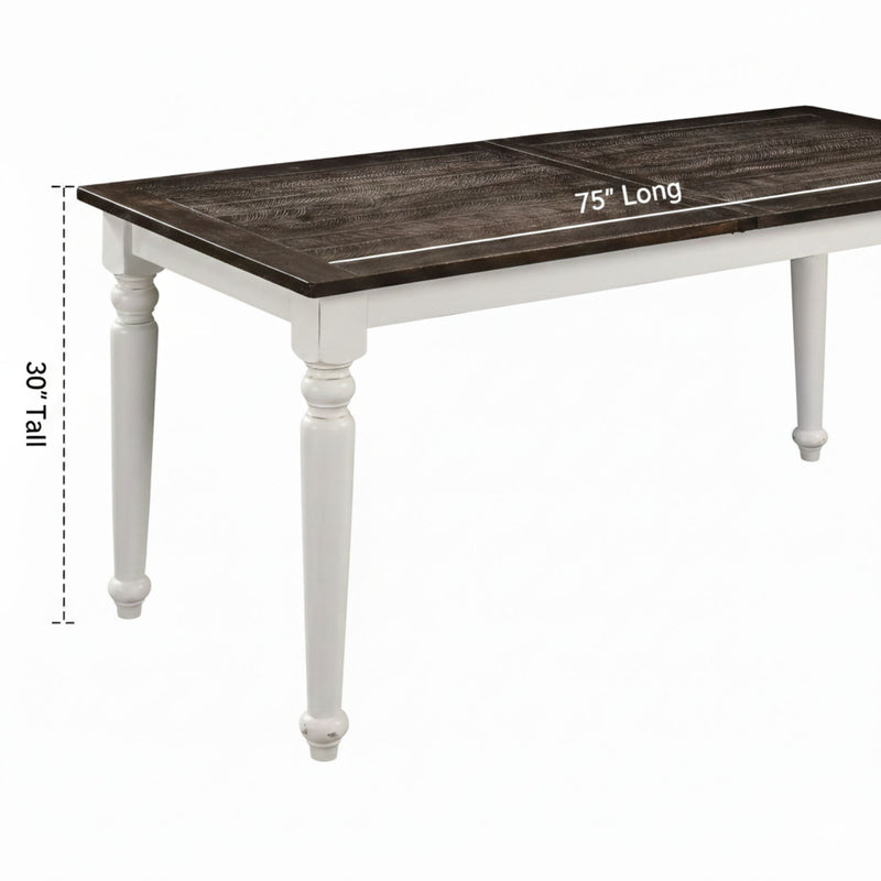 Dining Table With Leaf, Expandable - Brown - R&R Furniture Gallery (Fountain Valley, CA)