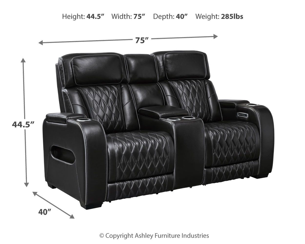 Boyington - Power Reclining Loveseat With Console/Adj Hdrst - R&R Furniture Gallery (Fountain Valley, CA)