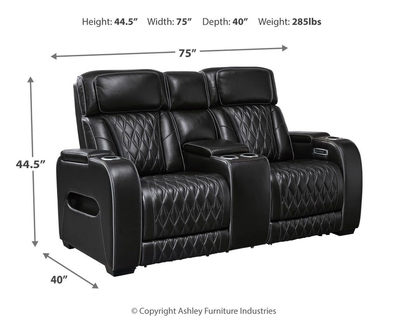 Boyington - Power Reclining Loveseat With Console/Adj Hdrst - R&R Furniture Gallery (Fountain Valley, CA)