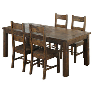 Coleman 5-piece Rectangular Dining Set Rustic Golden Brown
