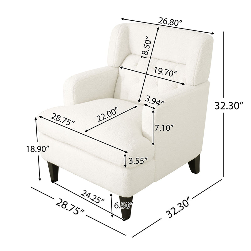 Upholstered Accent Chair Tufted Armchair For Living Room And Bedroom - R&R Furniture Gallery (Fountain Valley, CA)