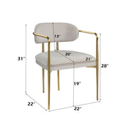 Zayn - Arm Chair (Set of 2) - Beige Chenille & Gold - R&R Furniture Gallery (Fountain Valley, CA)