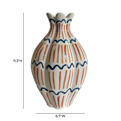 Earthenware - Roman Coral Vase - White - R&R Furniture Gallery (Fountain Valley, CA)