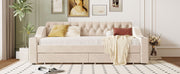 Upholstered Daybed With Storage Armrests And USB Port - R&R Furniture Gallery (Fountain Valley, CA)