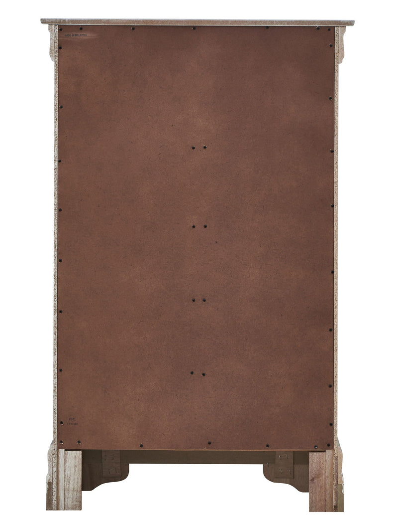 Glory Furniture Verona accent chest with wood finish and decorative hardware, featuring multiple storage drawers.