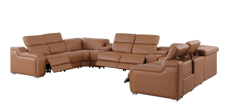 1116 - 10-Piece U-Shaped Sectional Sofa In With 4 Power Recliners & Power Headrests