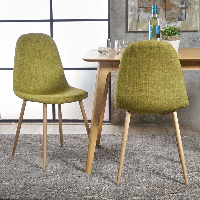 Modern Minimalist Fabric Dining Chair With Iron Legs - R&R Furniture Gallery (Fountain Valley, CA)