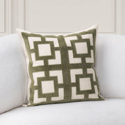 Classic Home Corbin accent pillow with textured fabric and decorative stitching, perfect for sofa or bed decor.