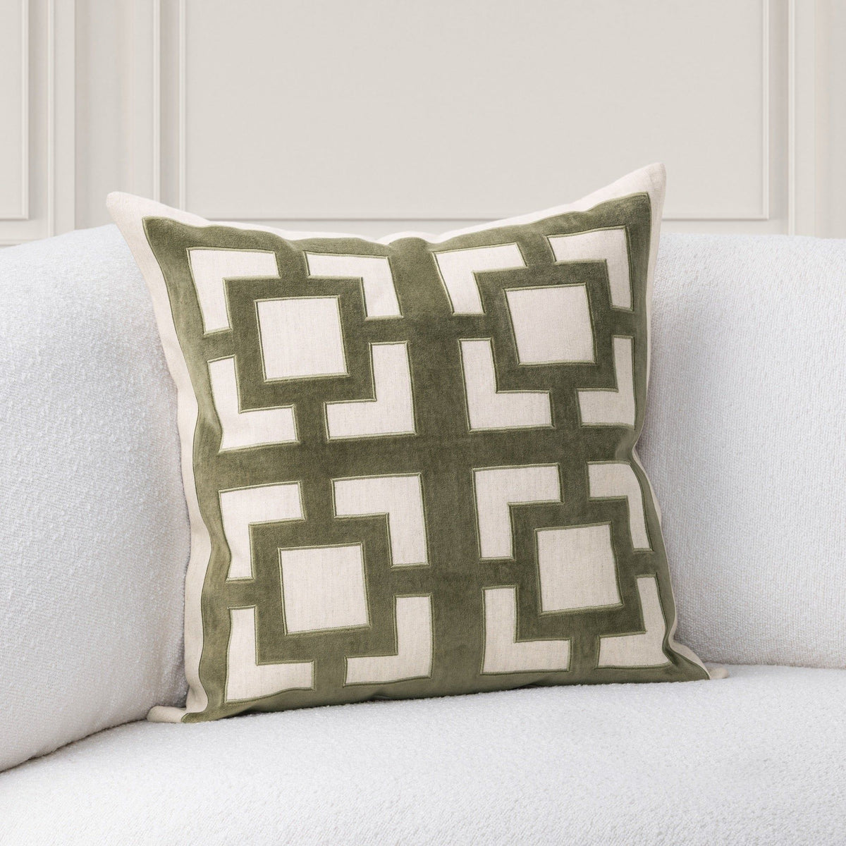 Classic Home Corbin accent pillow with textured fabric and decorative stitching, perfect for sofa or bed decor.