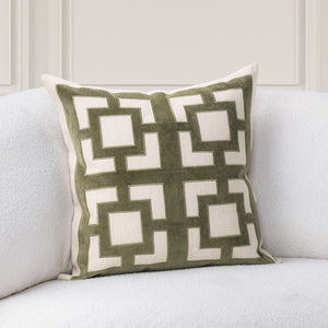 Classic Home Corbin accent pillow with textured fabric and decorative stitching, perfect for sofa or bed decor.