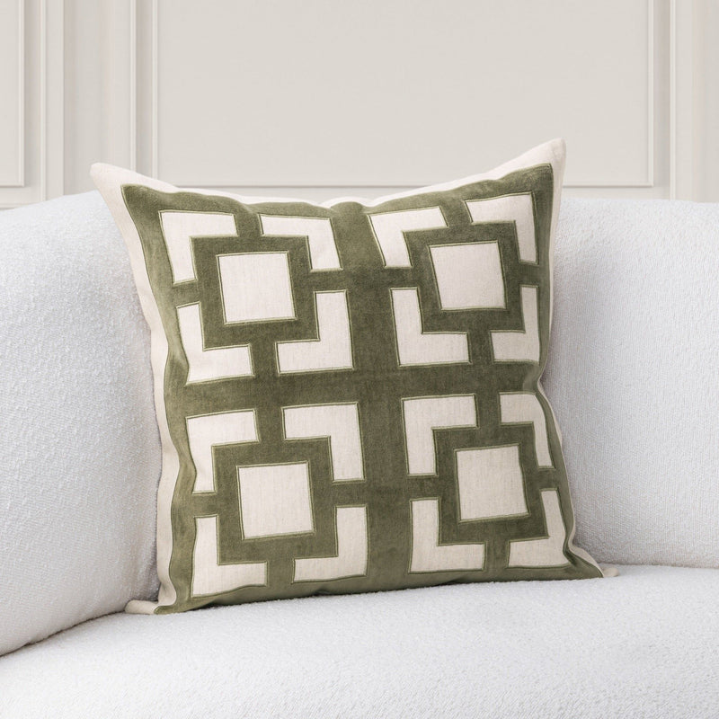 Classic Home Corbin accent pillow with textured fabric and decorative stitching, perfect for sofa or bed decor.