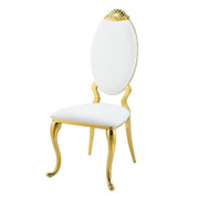 Fallon - Side Chair (Set of 2) - White Velvet & Mirrored Gold - R&R Furniture Gallery (Fountain Valley, CA)
