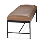 Madeleine - Leather Bench - Dune Walnut - R&R Furniture Gallery (Fountain Valley, CA)