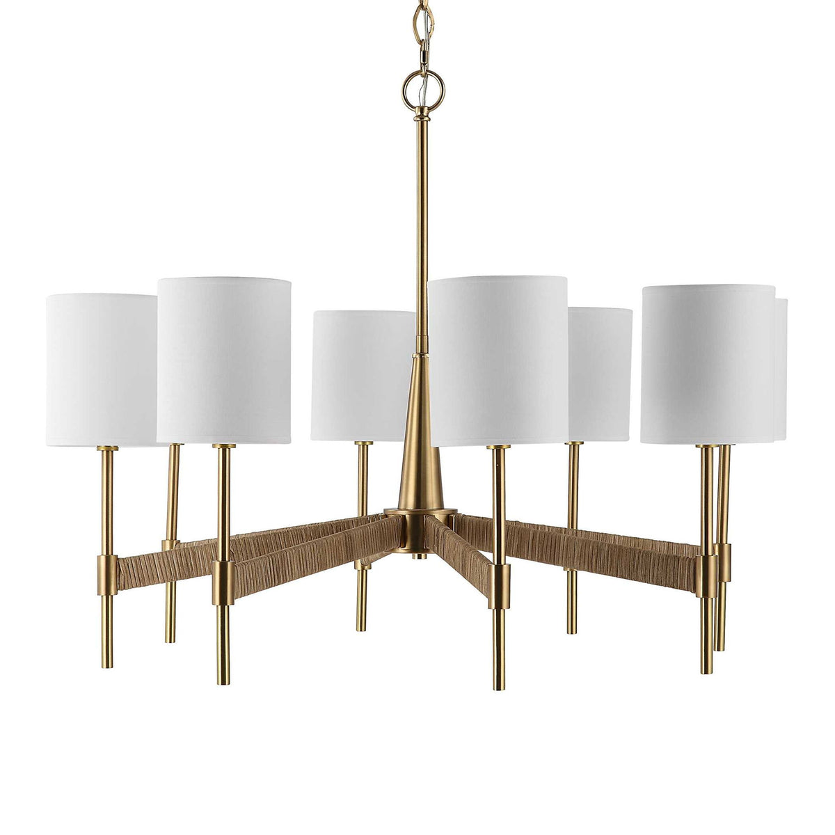 Lautoka - Rattan 8 Light Chandelier - Light Brown