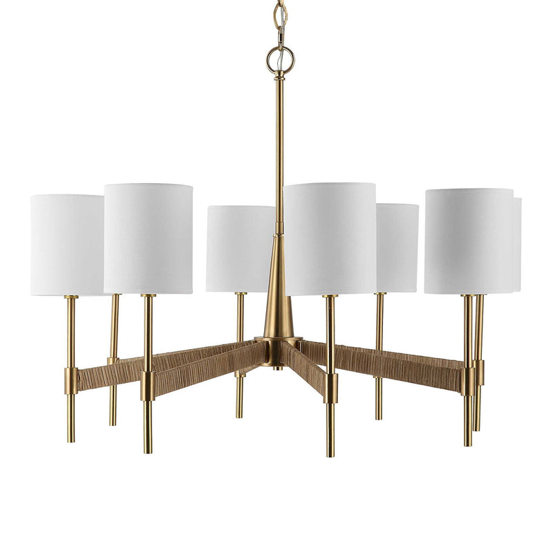 Lautoka - Rattan 8 Light Chandelier - Light Brown