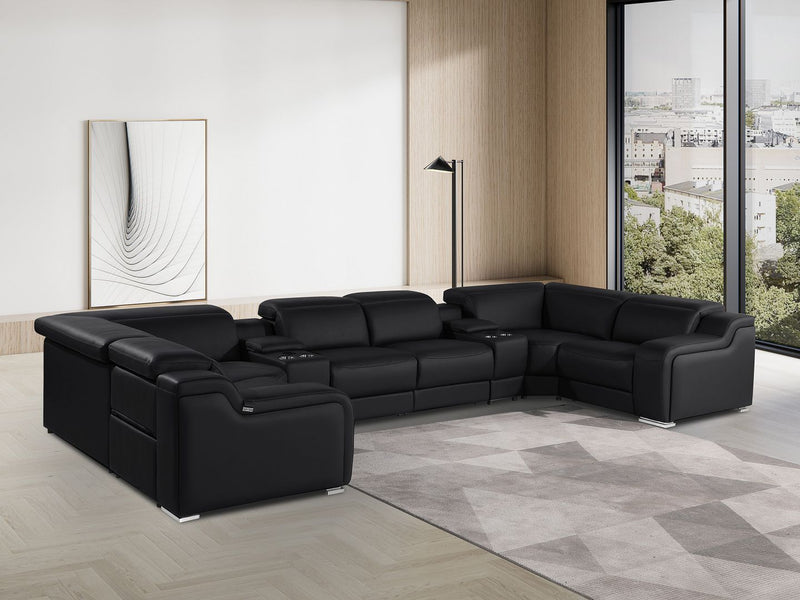1116 - 8-Piece U-Shaped Sectional Sofa In With 2 Power Recliners & Power Headrests - R&R Furniture Gallery (Fountain Valley, CA)
