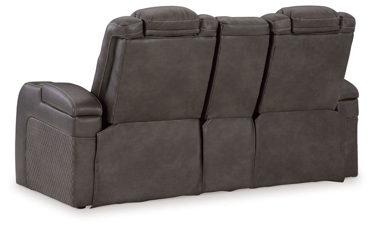 Fyne-dyme - Power Reclining Loveseat With Console/Adj Hdrst - R&R Furniture Gallery (Fountain Valley, CA)